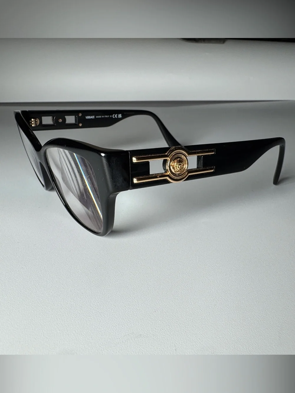 Versace Black Sunglasses with Gold Medallion Detail